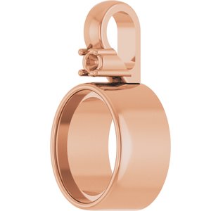 14K Rose Gold 8x6 mm Oval Bezel-Set Cabochon Pendant Mounting – image 4