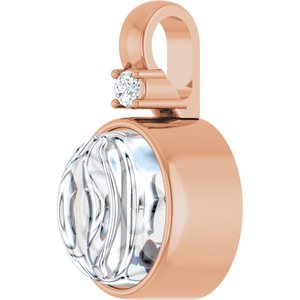 14K Rose Gold 8x6 mm Oval Bezel-Set Cabochon Pendant Mounting – image 3