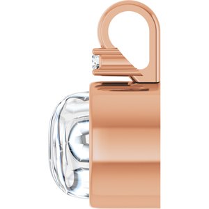 14K Rose Gold 8x6 mm Oval .03 CT Natural Diamond Semi-Set Pendant – image 5