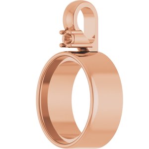 14K Rose Gold 10x8 mm Oval Bezel-Set Cabochon Pendant Mounting – image 4
