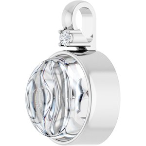14K White Gold 10x8 mm Oval Bezel-Set Cabochon Pendant Mounting – image 3