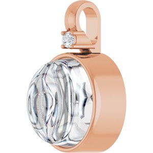 14K Rose Gold 10x8 mm Oval Bezel-Set Cabochon Pendant Mounting – image 3