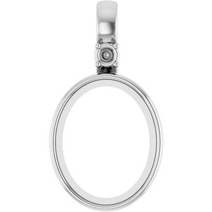 Platinum 10x8 mm Oval Bezel-Set Cabochon Pendant Mounting – image 2