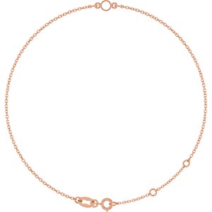 14K Rose Gold 3 mm Round 1-Stone Bezel-Set 6 1/2-7 1/2" Bracelet Mounting – image 2