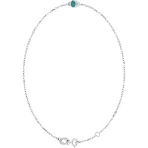 Platinum Lab-Grown Alexandrite Bezel-Set Solitaire 6 1/2-7 1/2" Bracelet – image 2