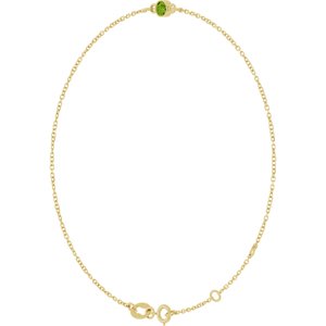 14K Yellow Gold Natural Peridot Bezel-Set Solitaire 6 1/2-7 1/2" Bracelet – image 2