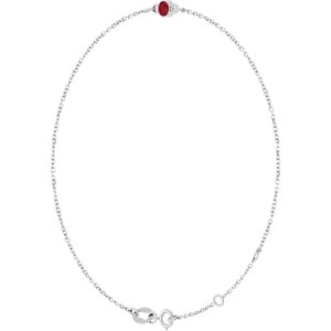 14K White Gold Lab-Grown Ruby Bezel-Set Solitaire 6 1/2-7 1/2" Bracelet – image 2