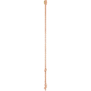 14K Rose Gold Natural Peridot Bezel-Set Solitaire 6 1/2-7 1/2" Bracelet – image 3