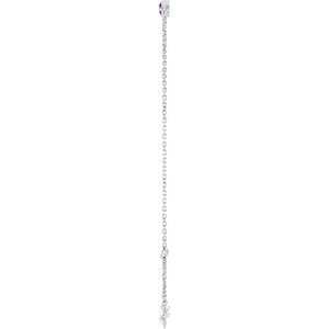 14K White Gold Natural Amethyst Bezel-Set Solitaire 6 1/2-7 1/2" Bracelet – image 3