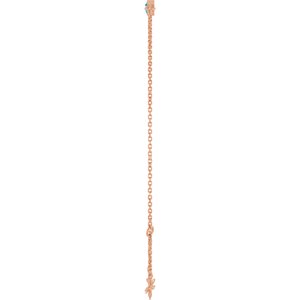 14K Rose Gold Natural Blue Zircon Bezel-Set Solitaire 6 1/2-7 1/2" Bracelet – image 3