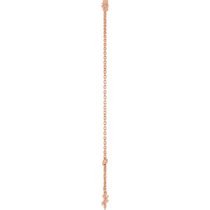14K Rose Gold Natural White Sapphire Bezel-Set Solitaire 6 1/2-7 1/2" Bracelet – image 3