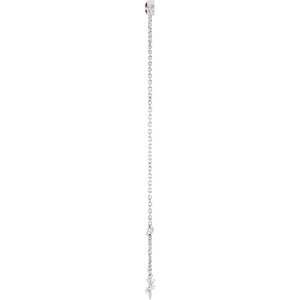 Sterling Silver Natural Mozambique Garnet Bezel-Set Solitaire 6 1/2-7 1/2" Bracelet – image 3