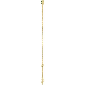 14K Yellow Gold Natural Emerald Bezel-Set Solitaire 6 1/2-7 1/2" Bracelet – image 3