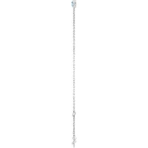 Sterling Silver Natural Blue Zircon Bezel-Set Solitaire 6 1/2-7 1/2" Bracelet – image 3