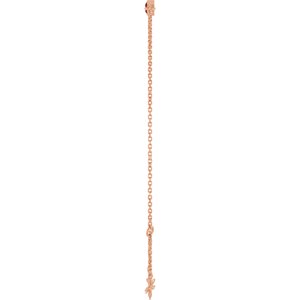 14K Rose Gold Natural Mozambique Garnet Bezel-Set Solitaire 6 1/2-7 1/2" Bracelet – image 3