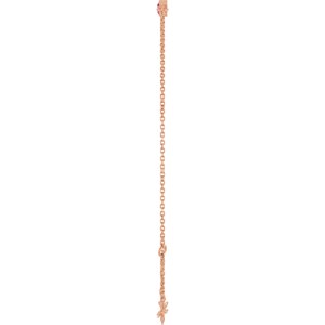 14K Rose Gold Natural Pink Tourmaline Bezel-Set Solitaire 6 1/2-7 1/2" Bracelet – image 3