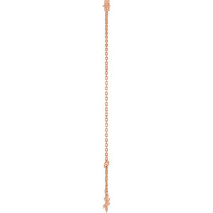 14K Rose Gold 3 mm Round 1-Stone Bezel-Set 6 1/2-7 1/2" Bracelet Mounting – image 6