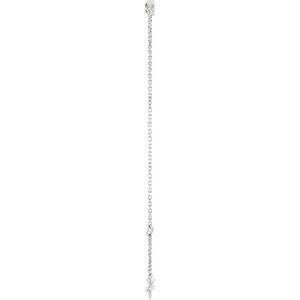 14K White Gold Natural Peridot Bezel-Set Solitaire 6 1/2-7 1/2" Bracelet – image 3
