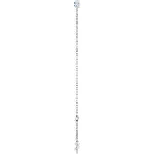 14K White Gold Lab-Grown Blue Sapphire Bezel-Set Solitaire 6 1/2-7 1/2" Bracelet – image 3