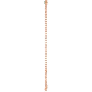 14K Rose Gold Natural Emerald Bezel-Set Solitaire 6 1/2-7 1/2" Bracelet – image 3