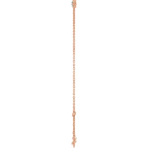 14K Rose Gold Natural Aquamarine Bezel-Set Solitaire 6 1/2-7 1/2" Bracelet – image 3