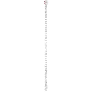 Sterling Silver Lab-Grown Ruby Bezel-Set Solitaire 6 1/2-7 1/2" Bracelet – image 3