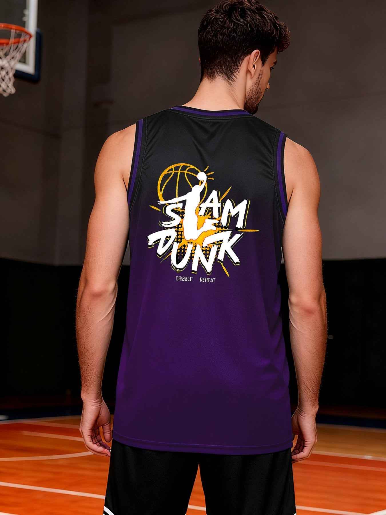 Slam Dunk Adult Purple Basketball Jersey | Ships From USA