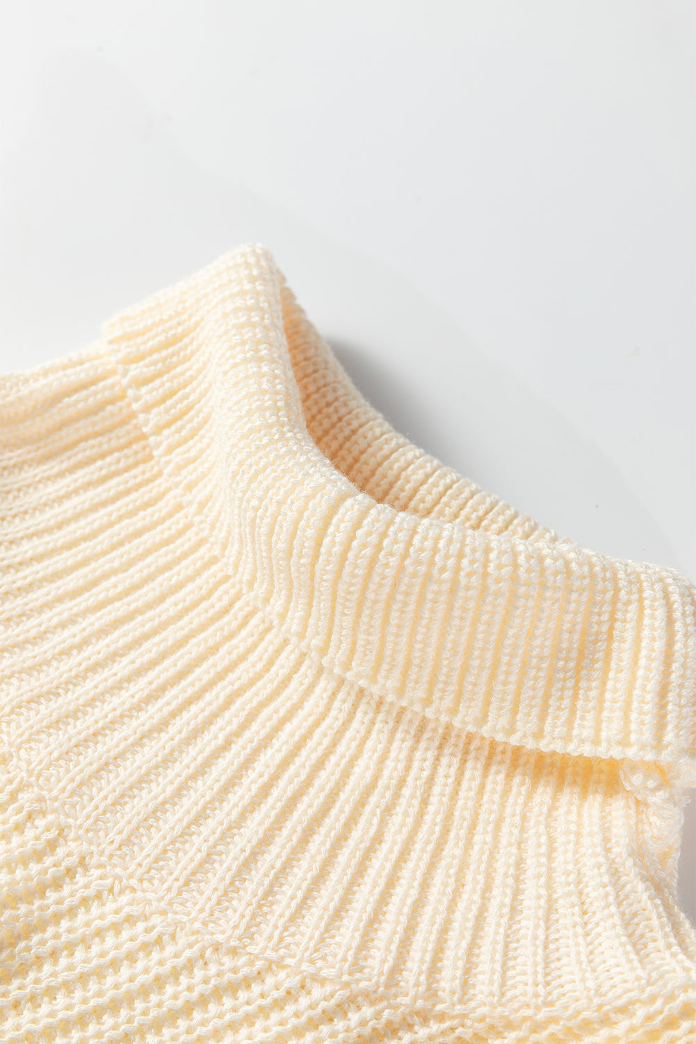 Solid Turtleneck Short Sleeve Pocketed Tunic Sweater