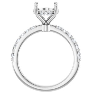 Platinum 8.2 mm Round 1/2 CTW Lab-Grown Semi-Set Daimond Engagement Ring