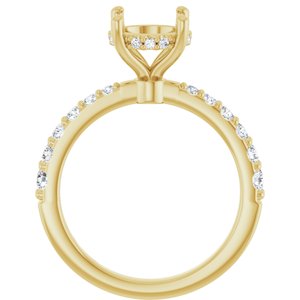 14K Yellow Gold 8.2 mm Round 1/2 CTW Lab-Grown Diamond Semi-Set Engagement Ring