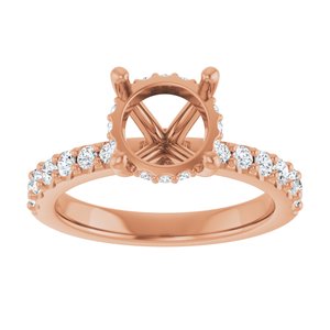 14K Rose Gold 8.2 mm Round 3/8 CTW Natural Diamond Semi-Set Engagement Ring