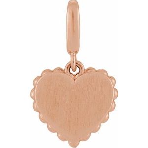 14K Rose Gold Engravable Heart Charm/Pendant