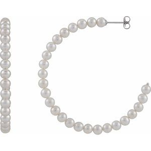 Pearl Hoop Earrings