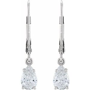 14K White Gold 5/8 CTW Natural Diamond Dangle Earrings – image 2