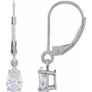 14K White Gold 5/8 CTW Lab-Grown Diamond Dangle Earrings