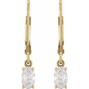 14K Yellow Gold 1 1/2 CT Lab-Grown Diamond Dangle Earrings – image 2