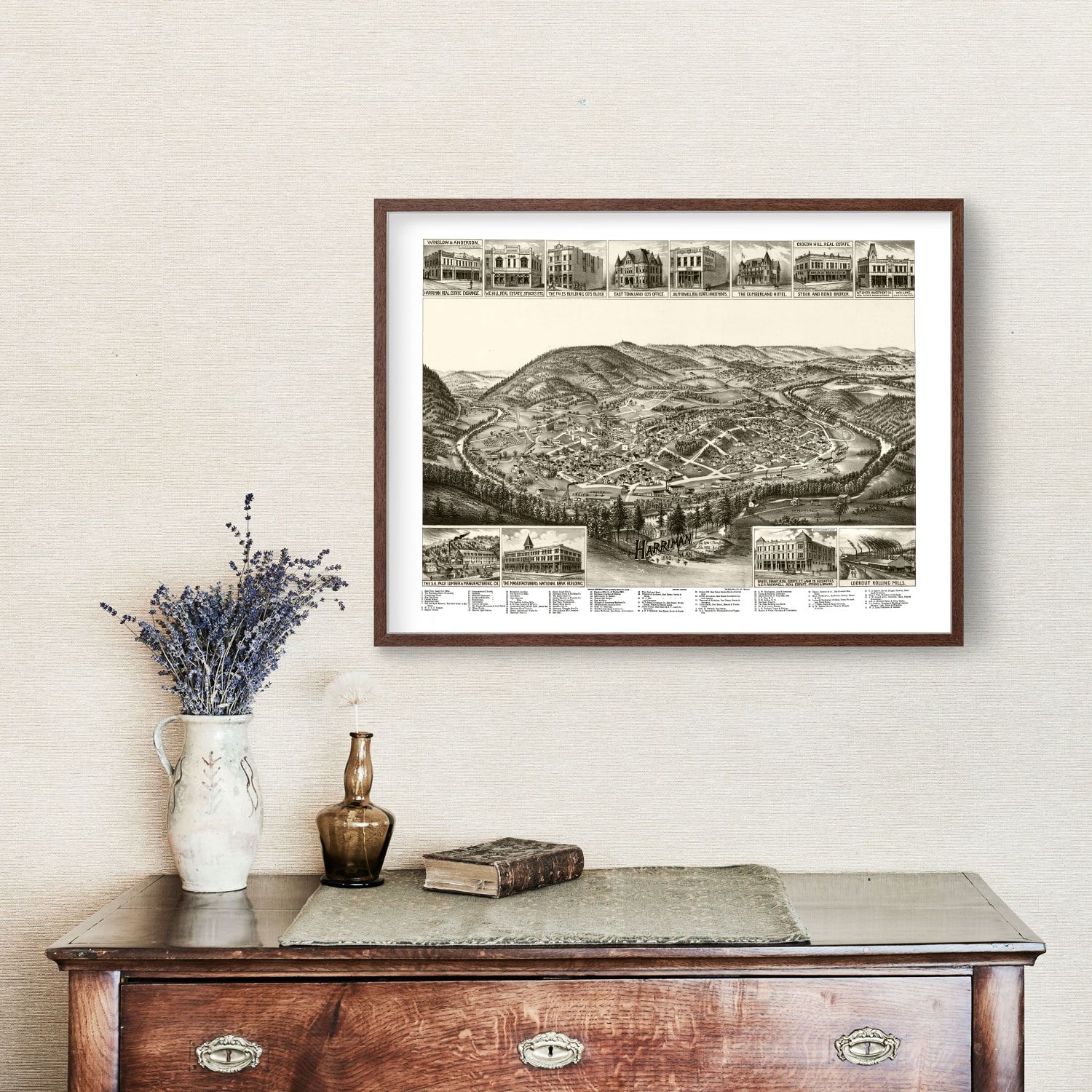 Vintage Map of Harriman, Tennessee 1892
