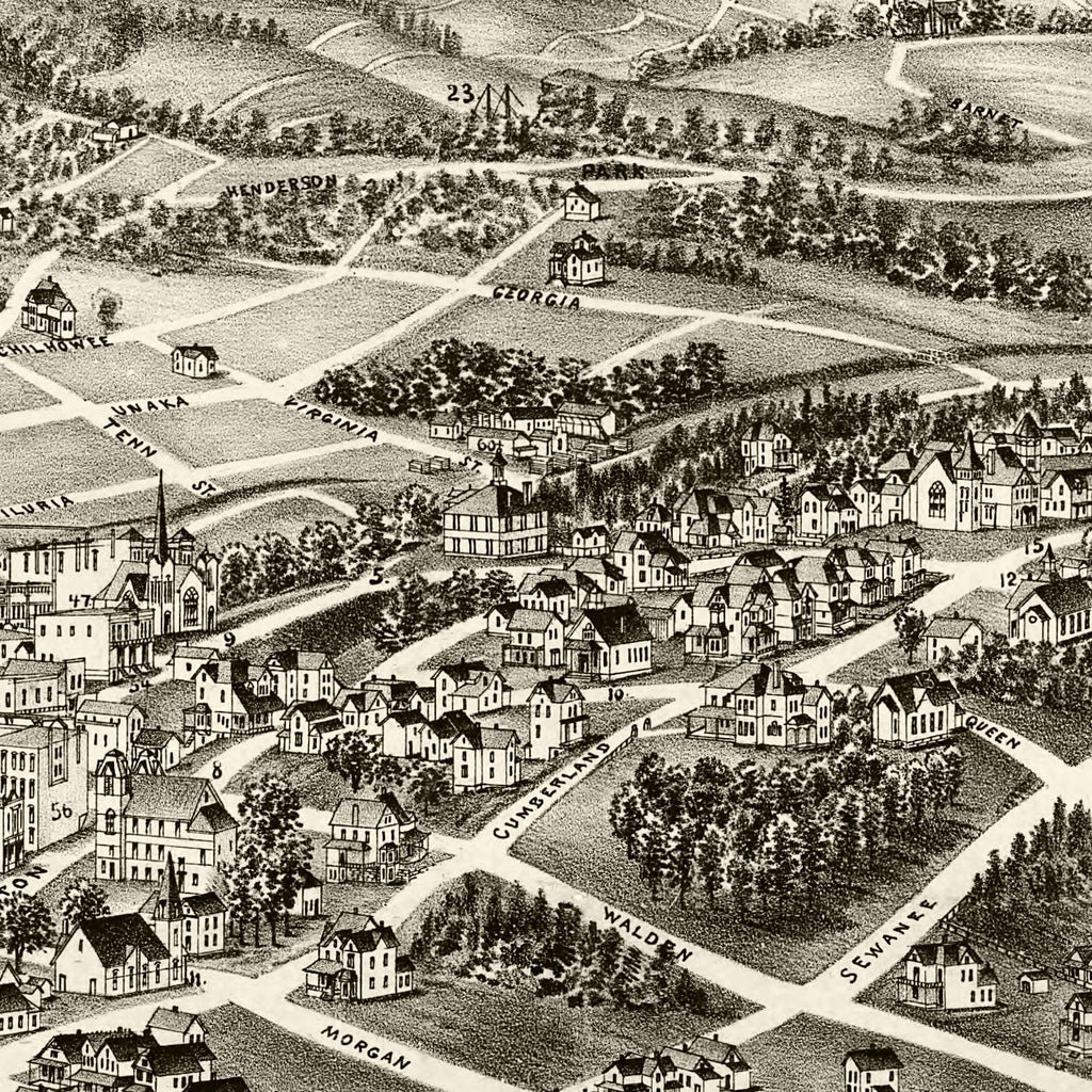 Vintage Map of Harriman, Tennessee 1892