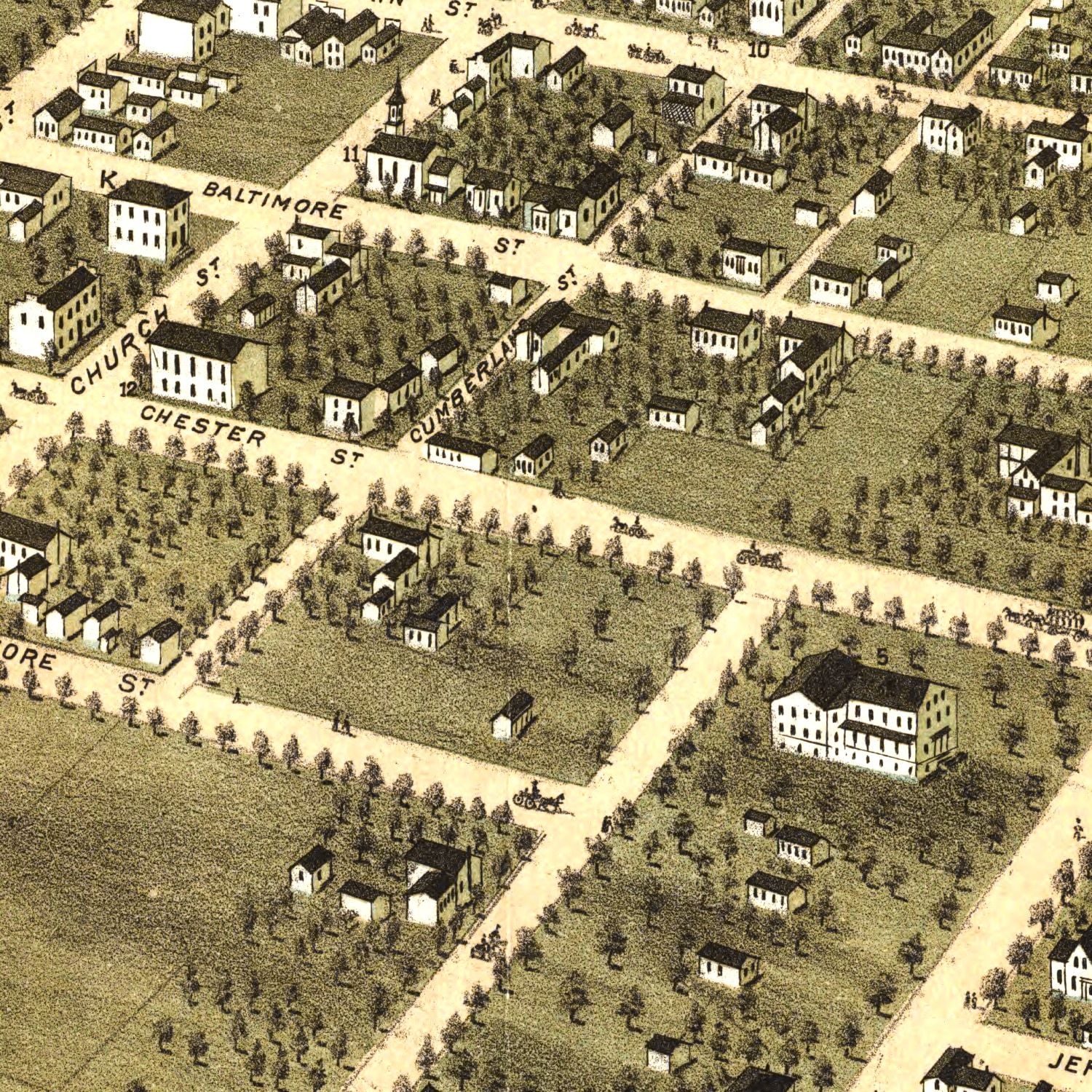 Vintage Map of Jackson, Tennessee 1870