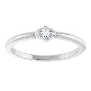 Sterling Silver .07 CTW Natural Diamond Stackable Ring