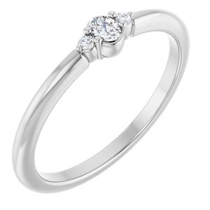 Platinum .07 CTW Lab-Grown Diamond Stackable Ring