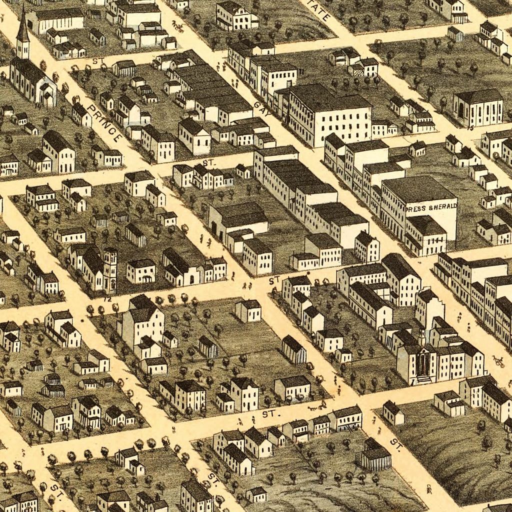 Vintage Map of Knoxville, Tennessee 1871