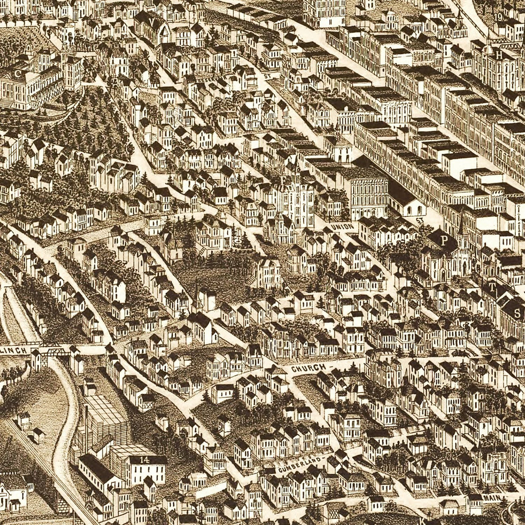 Vintage Map of Knoxville, Tennessee 1886