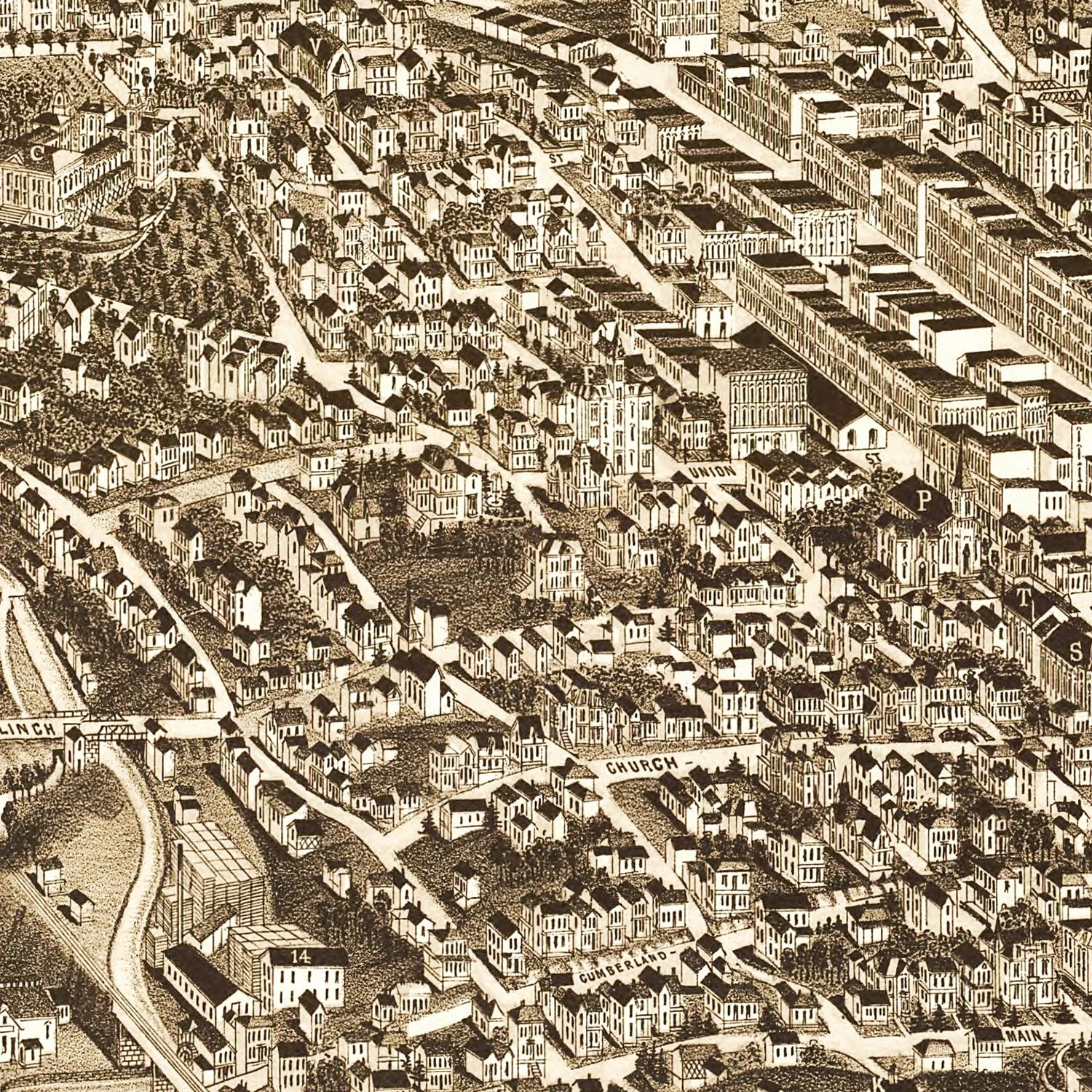 Vintage Map of Knoxville, Tennessee 1886