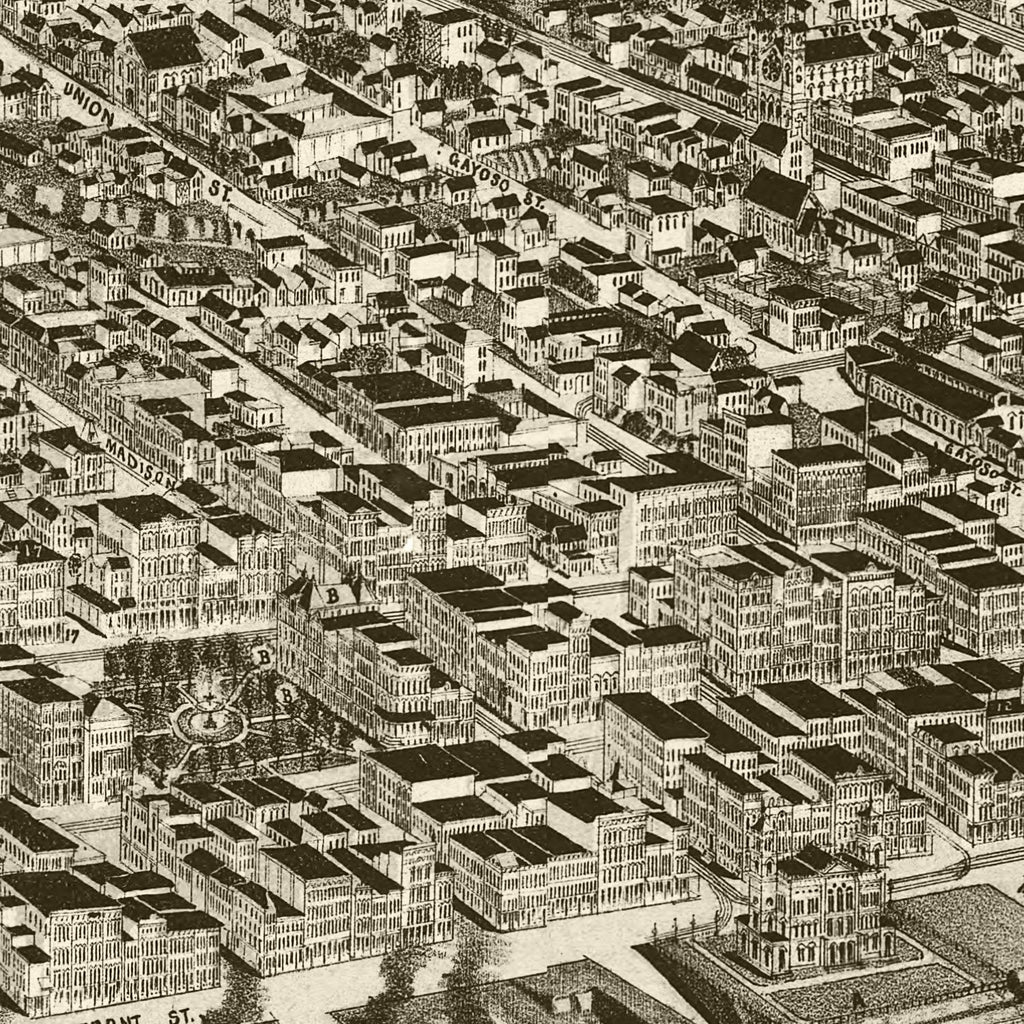 Vintage Map of Memphis, Tennessee 1887