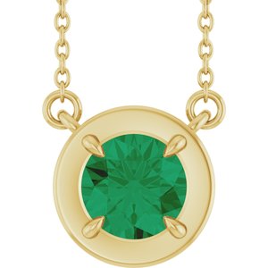 Claw-Prong Solitaire Bezel-Style Necklace or Center