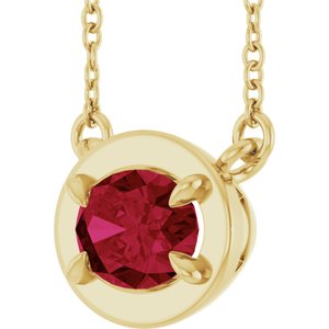 Claw-Prong Solitaire Bezel-Style Necklace or Center