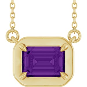 Claw-Prong Solitaire Bezel-Style Necklace or Center