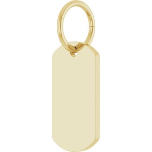 14K Yellow Gold Engravable Dog Tag Pendant – image 2