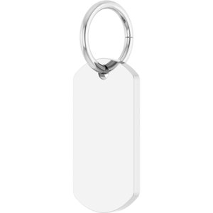 14K White Gold Engravable Dog Tag Pendant – image 2